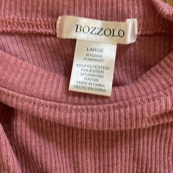 Ribbed Stretch Shirts Short Sleeve Tank Cider Bozzolo Set Junior L Pink Grey - Picture 3 of 7